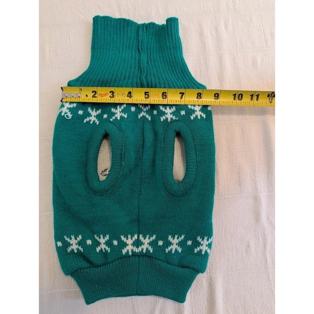 Christmas Dog Sweater‎ Holiday Santa Claus Snowflake Knit Pet Apparel Large